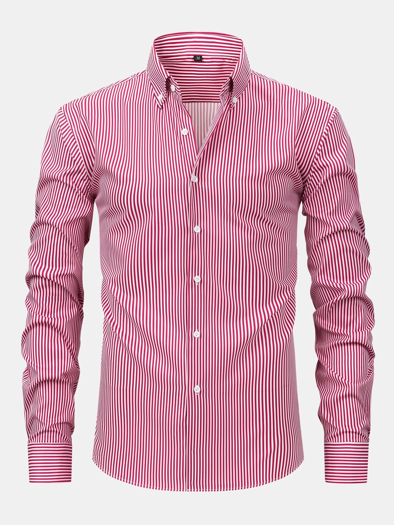Long Sleeve Stripe Button Up Shirt & Slim Fit Tapered Trousers