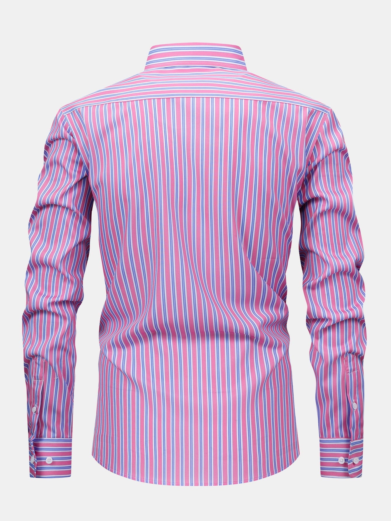 Long Sleeve Stripe Button Up Shirt & Slim Fit Tapered Trousers