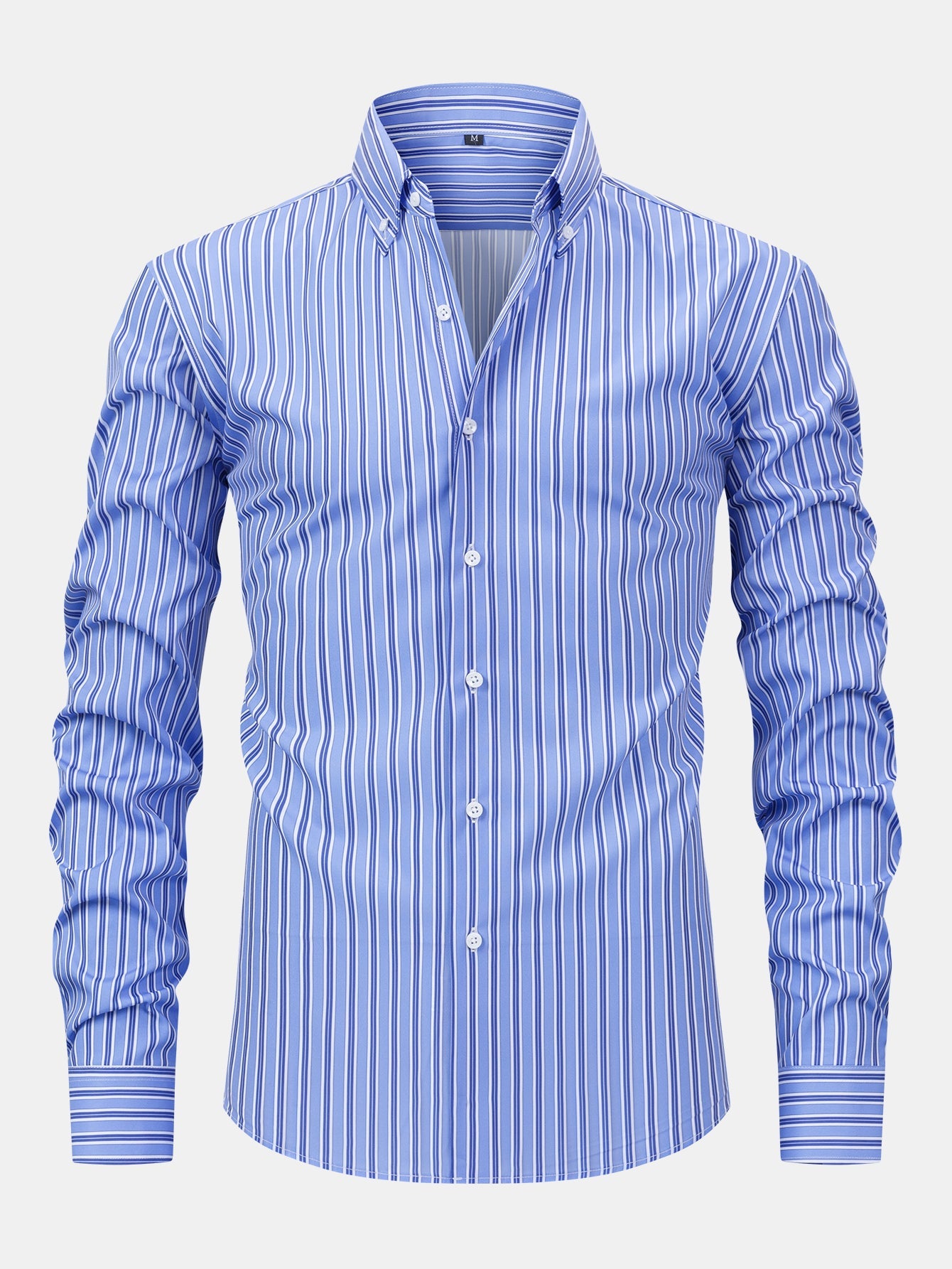 Long Sleeve Stripe Button Up Shirt & Slim Fit Tapered Trousers