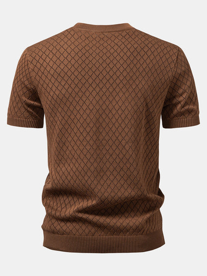 Diamond Crochet Knitted T-Shirt