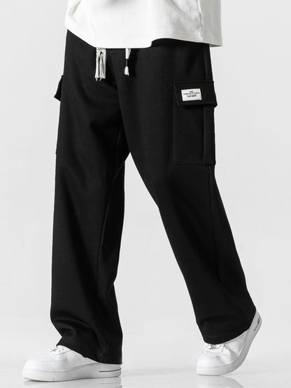 Relax Fit Long Sleeve 2 In 1 Waffle T-Shirt & Relax Fit Straight Leg Jersey Cargo Pants